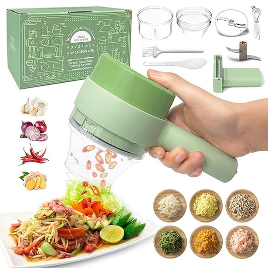 4 in 1 Handheld Electric Vegetable Chopper Cutter Set